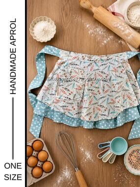 ✨ Handmade Cotton Apron Skirt – One Size | Cottagecore Retro Kitchen Style ✨